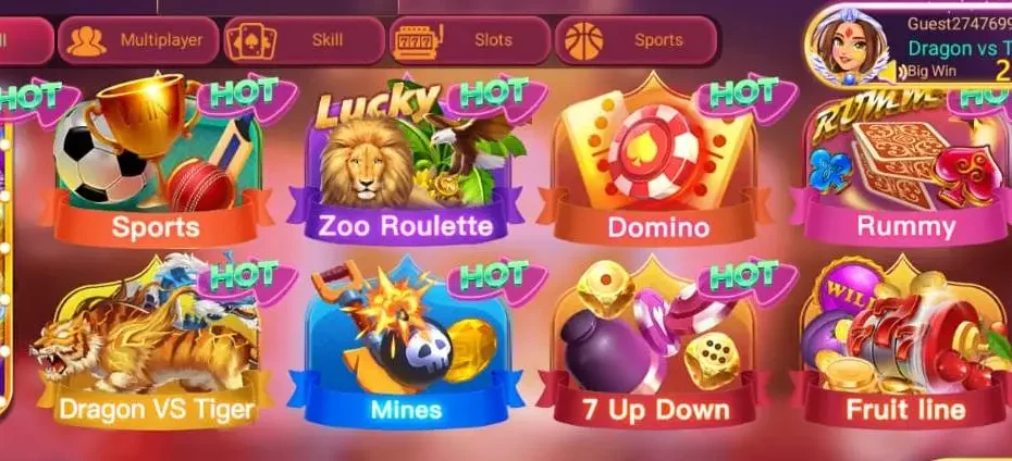 Games in Dragon tiger